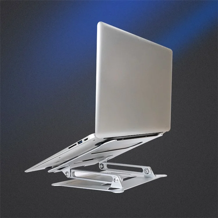 Z19 Aluminium Alloy Heat Dissipation Adjustable Height Foldable Laptop Holder Notebook Stand Bracket - Silver