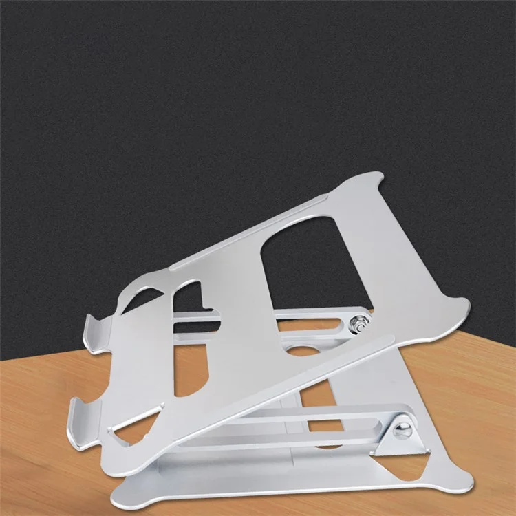 Z19 Aluminium Alloy Heat Dissipation Adjustable Height Foldable Laptop Holder Notebook Stand Bracket - Silver