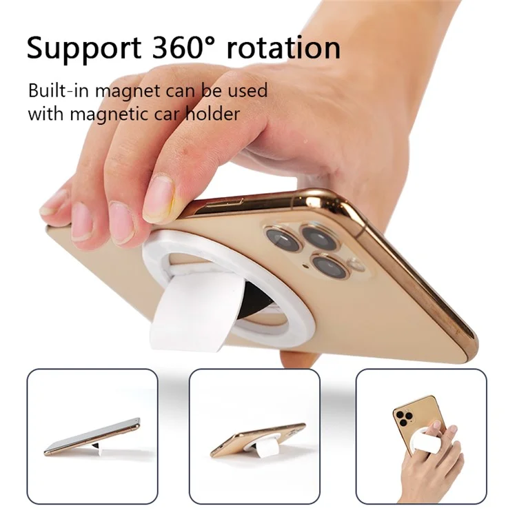 N52 Magnetic Car Phone Holder Ultra-thin Strong Magnetic Ring Back Adhesive Lazy Grip - Black