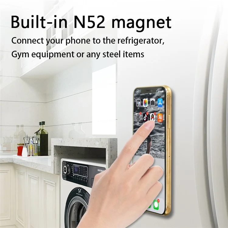 N52 Magnetic Car Phone Holder Ultra-thin Strong Magnetic Ring Back Adhesive Lazy Grip - Black