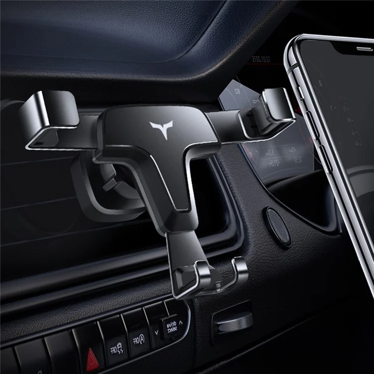 T3 Universal Car Gravity Phone Holder Rotatable Vehicle Air Outlet Phone GPS Bracket - Black