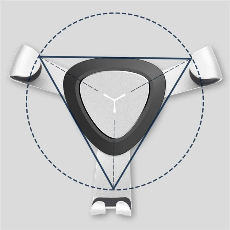 Z01 Universal Rotatable Gravity Triangle Metal Car Air Outlet Phone Holder Bracket - Silver