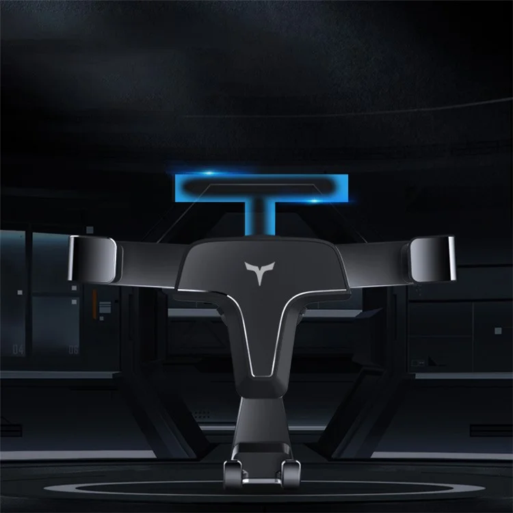 T3 Triangolo Universale In Metallo Car Outlet Air Outlet Mount GRAVITY Phone Phone Staffa Girevole - Nero