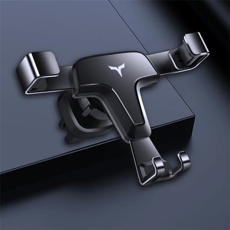 T3 Triangolo Universale In Metallo Car Outlet Air Outlet Mount GRAVITY Phone Phone Staffa Girevole - Nero