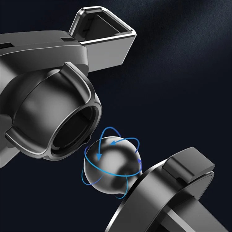 T3 Triangolo Universale In Metallo Car Outlet Air Outlet Mount GRAVITY Phone Phone Staffa Girevole - Nero