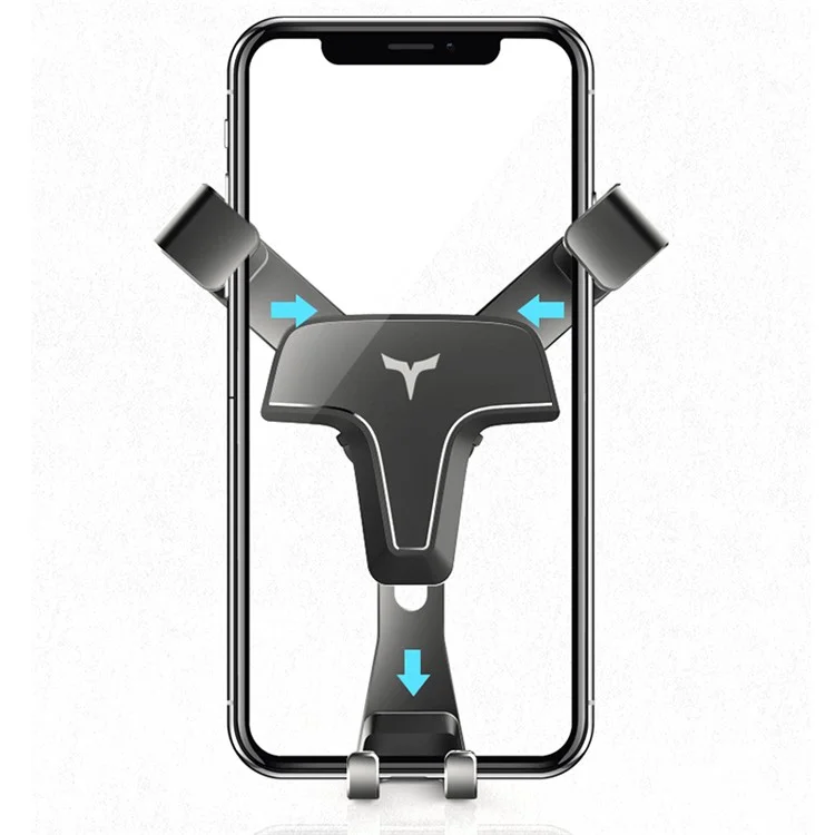 T3 Triangolo Universale In Metallo Car Outlet Air Outlet Mount GRAVITY Phone Phone Staffa Girevole - Nero