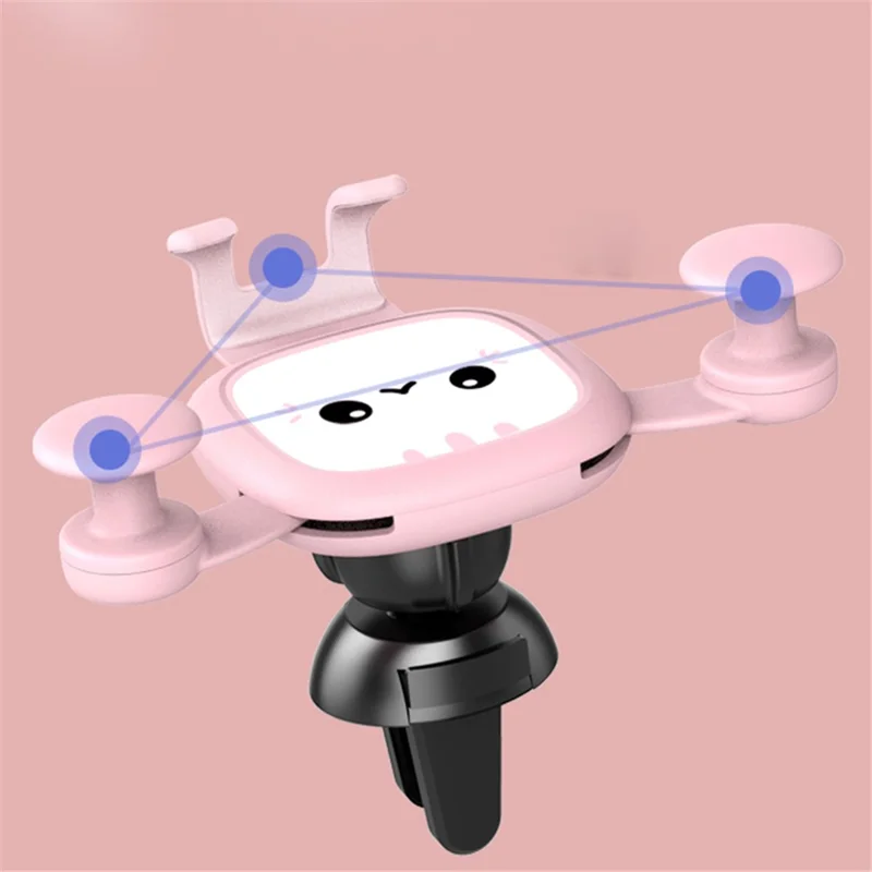 Creative Cartoon Style Car Mobile Phone Holder Air Vent Phone Mount for Universal Car - Black