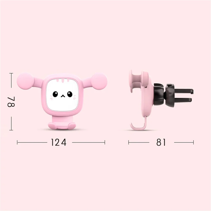 Creative Cartoon Style Car Mobile Phone Holder Air Vent Phone Mount for Universal Car - Black