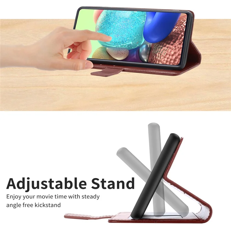 Magnetic Closure Imprinted Y-shaped Lines PU Leather Stand Flip Wallet Phone Cover with Strap for ZTE Blade V30 - Brown
