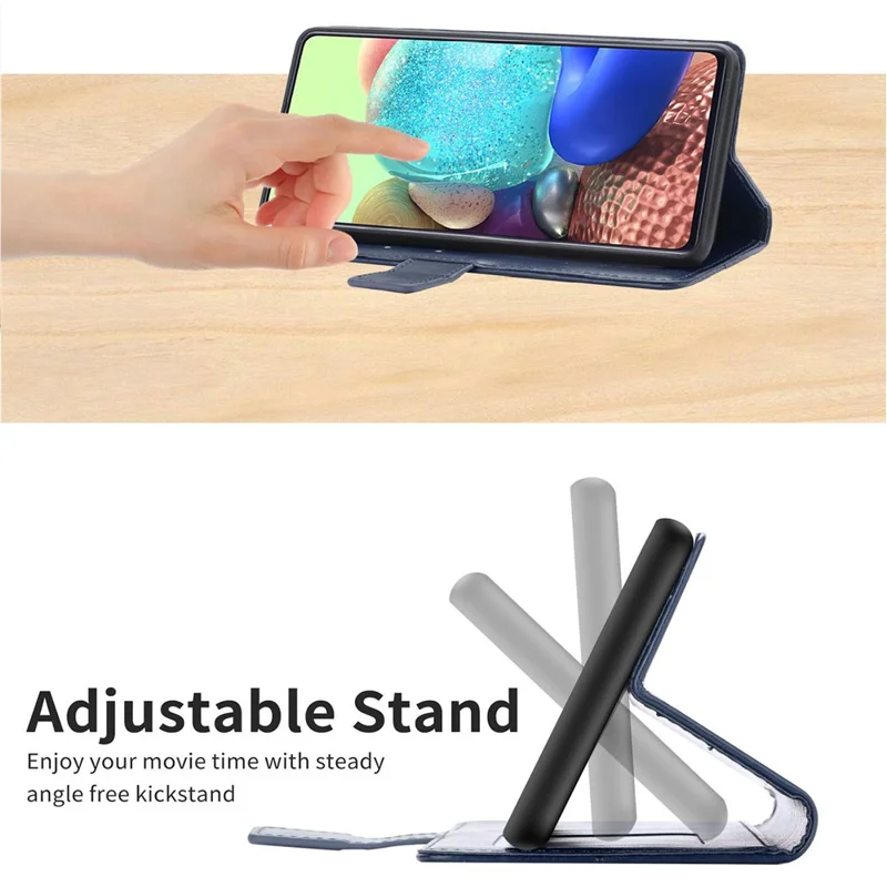 Magnetic Closure Imprinted Y-shaped Lines PU Leather Stand Flip Wallet Phone Cover with Strap for ZTE Blade V30 - Blue