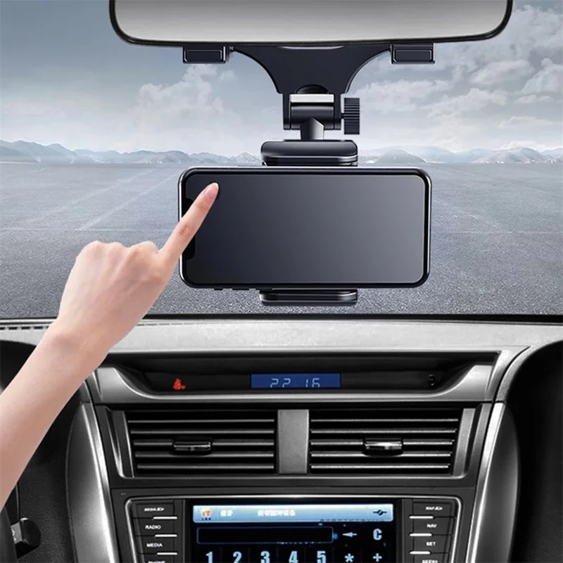HD-98 Car Rearview Mirror Mount Rotatable Mobile Phone Holder Bracket
