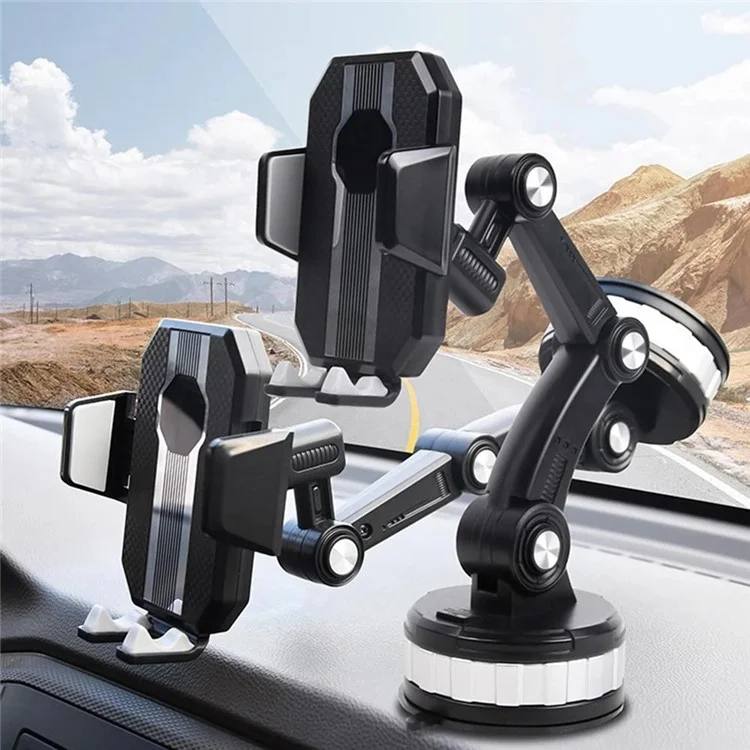 X-0566 Car Dashboard Windshield Adjustable Mobile Phone Holder Suction Cup Bracket