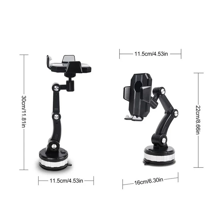 X-0566 Car Dashboard Windshield Adjustable Mobile Phone Holder Suction Cup Bracket