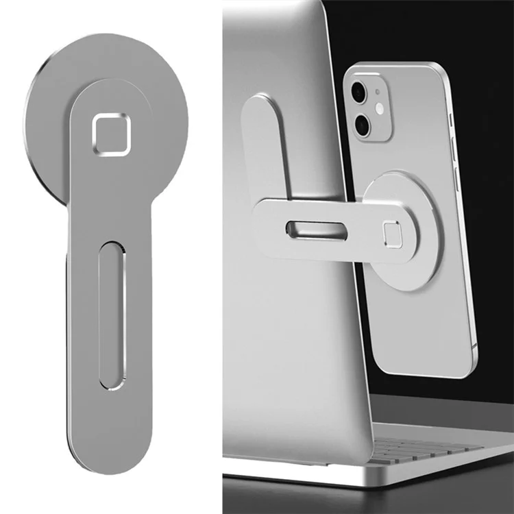 Für IPhone 12-Serie MAGSAFE Magnetic-Holder Metall Laptop-Telefonständer Für Imac-Seitenhalterung - Silber-