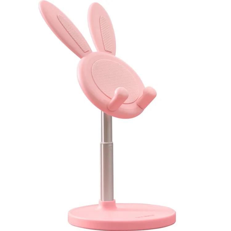 Supporto per telefono a coniglio carino Supporto per cellulare da scrivania Altezza regolabile Angolo per iPhone iPad Tablet - Rosa