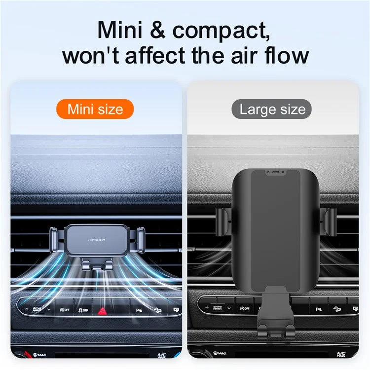 JOYROOM JR-ZS283 Heave Duty Car Phone Mount Strong Clasp 360 Degree Rotation Air Vent Phone Holder - Black