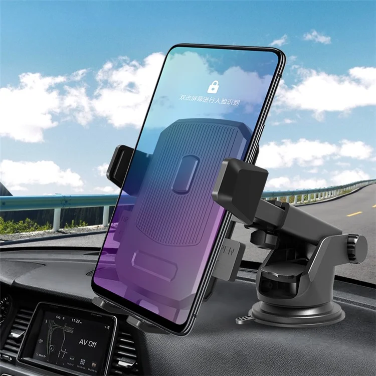 HM-Z06 Car Dashboard/Air Vent Mount Telescopic Arm Rotating Mobile Phone Holder Bracket for 4.5-6.5inch Smartphones