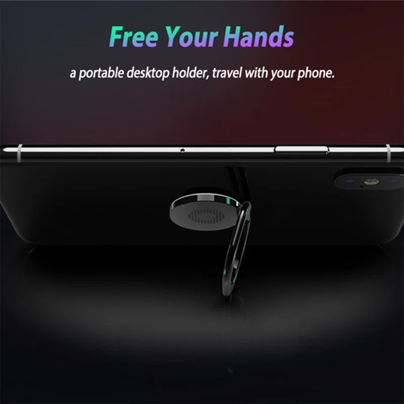 Mobile Phone Finger Ring Bracket Stand 360 Degree Rotation Ring Holder for Car Home - Rose Gold