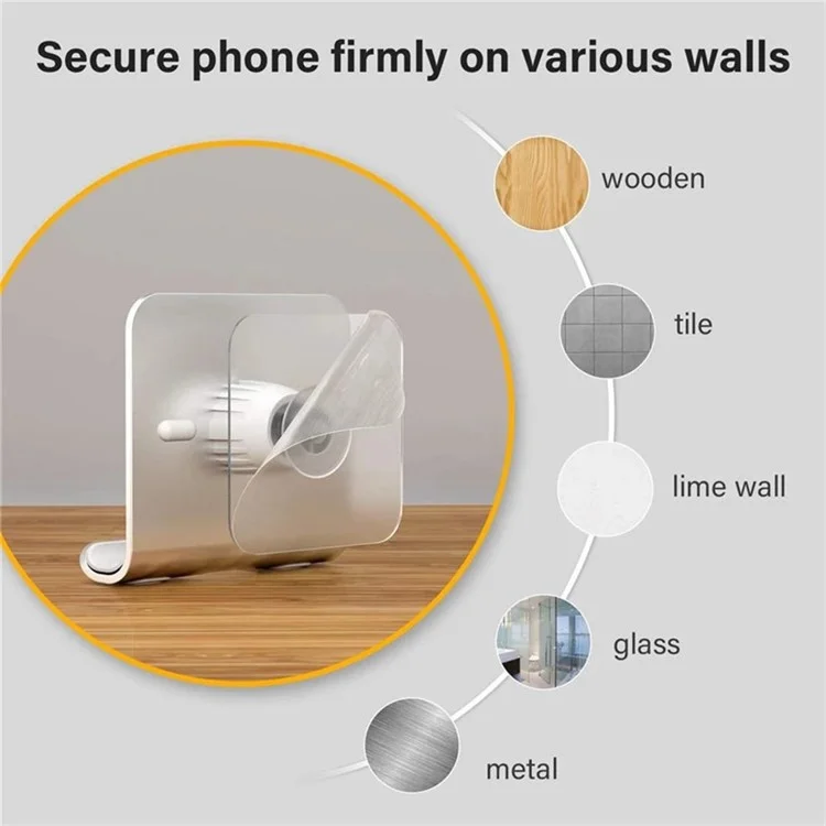 B31 Multi-function Plastic Phone Holder Stand Adhesive Tablet Wall Bracket for iPhone Samsung - Yellow