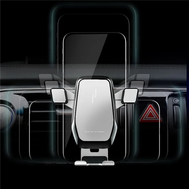 M1 Universal Carro De Air Tomada De Automotor Suporte De Telefone De Montagem Suporte De Metal Rotativa - Prata