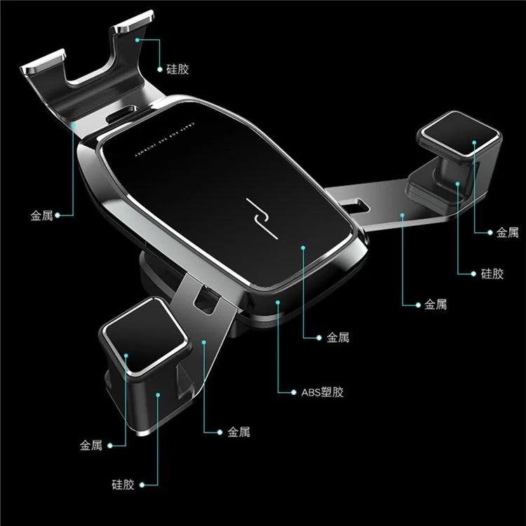 M1 Universal Carro De Air Tomada De Automotor Suporte De Telefone De Montagem Suporte De Metal Rotativa - Prata