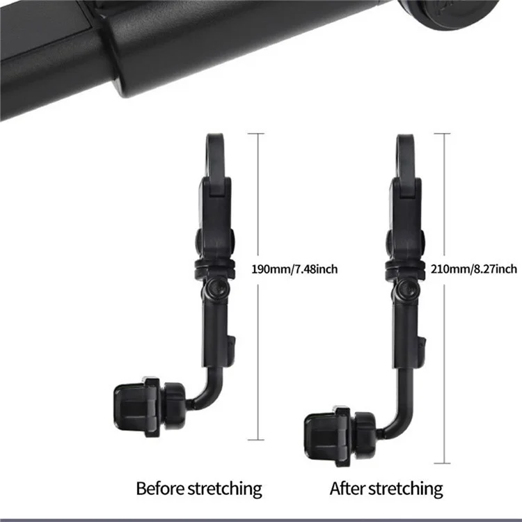 Support de téléphone de voiture à montage sur rétroviseur avec rotation Car Rotating Rearview Mirror Mount Phone Holder Clip Adjustable GPS Navigation Bracket