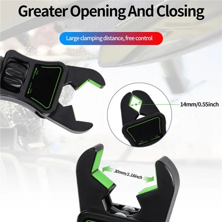Support de téléphone de voiture à montage sur rétroviseur avec rotation Car Rotating Rearview Mirror Mount Phone Holder Clip Adjustable GPS Navigation Bracket