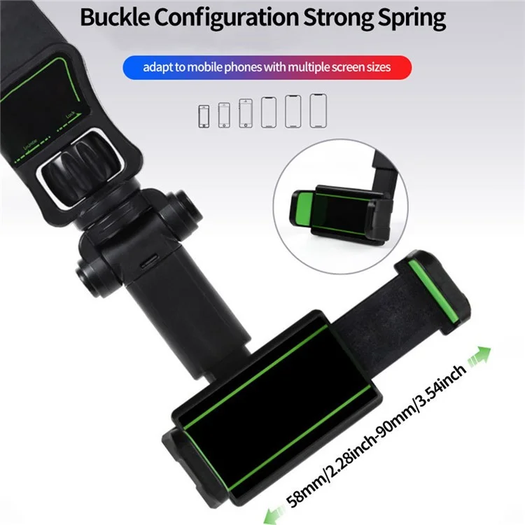 Support de téléphone de voiture à montage sur rétroviseur avec rotation Car Rotating Rearview Mirror Mount Phone Holder Clip Adjustable GPS Navigation Bracket