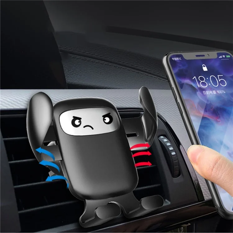 F2 Cartoon Design Car Air Outlet Mount Rotatable Gravity Phone Holder Stand Bracket - Angry