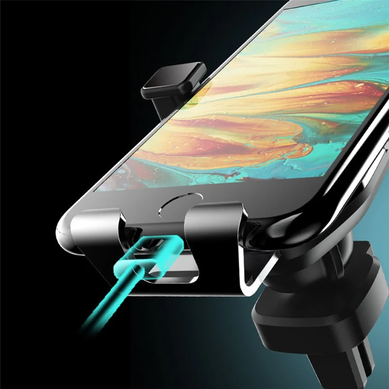 M1 Car Air Vent Outlet Mount 360 Degree Rotatable Gravity Phone Holder Stand Bracket - Gold