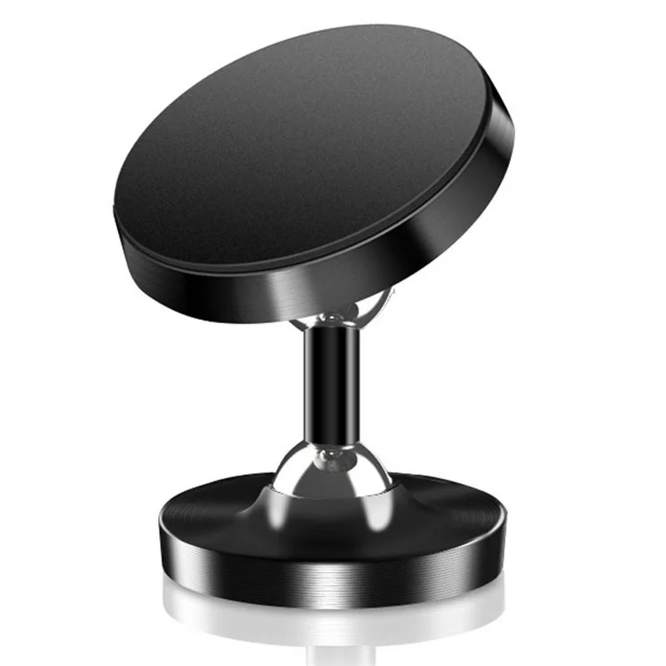 DW-55 Frosted Magnetic Car Dashboard Phone Holder Stand 360 Degrees Rotating Metal Phone Bracket - Black