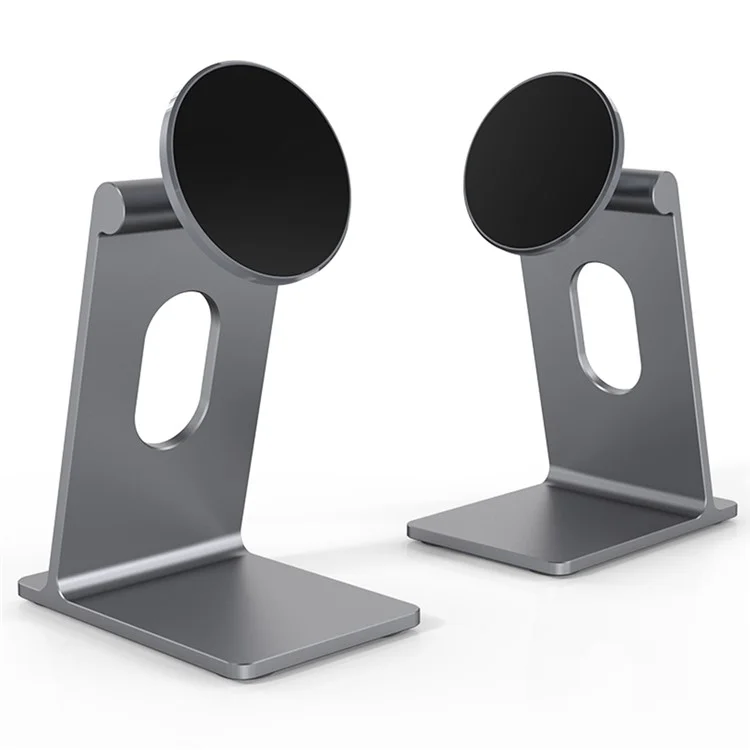 R-JUST SJ18 Universal Aluminium Alloy Desktop Phone Stand Holder Magnetic Tablet Phone Bracket - Grey