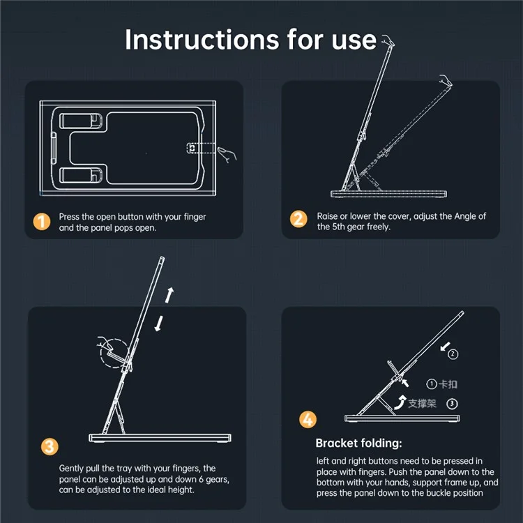 R-JUST HZ16 Universal Foldable Desktop Mobile Phone Tablet Holder Bracket Adjustable Metal Stand - Blue