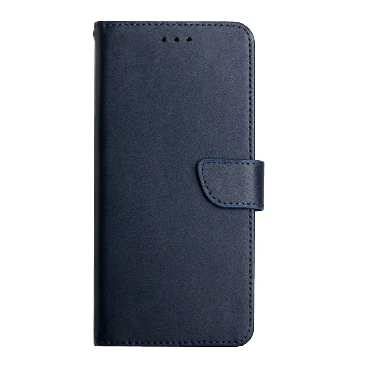 For ZTE Libero 5G ii A103ZT Flip Phone Cover Wallet Stand Function Genuine Leather Nappa Texture Full Body Protective Phone Case - Blue