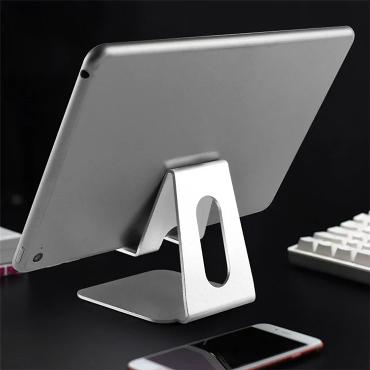 MT-610 Universal Mobile Phone Tablet Holder Aluminum Alloy Desktop Cellphone Bracket Stand - Silver