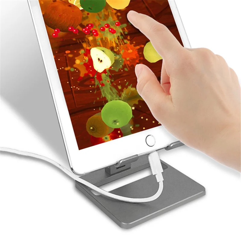 J002 Aluminum Alloy Foldable Tablet Stand Laptop Phone Stand Riser Holder Notebook Stand - Silver