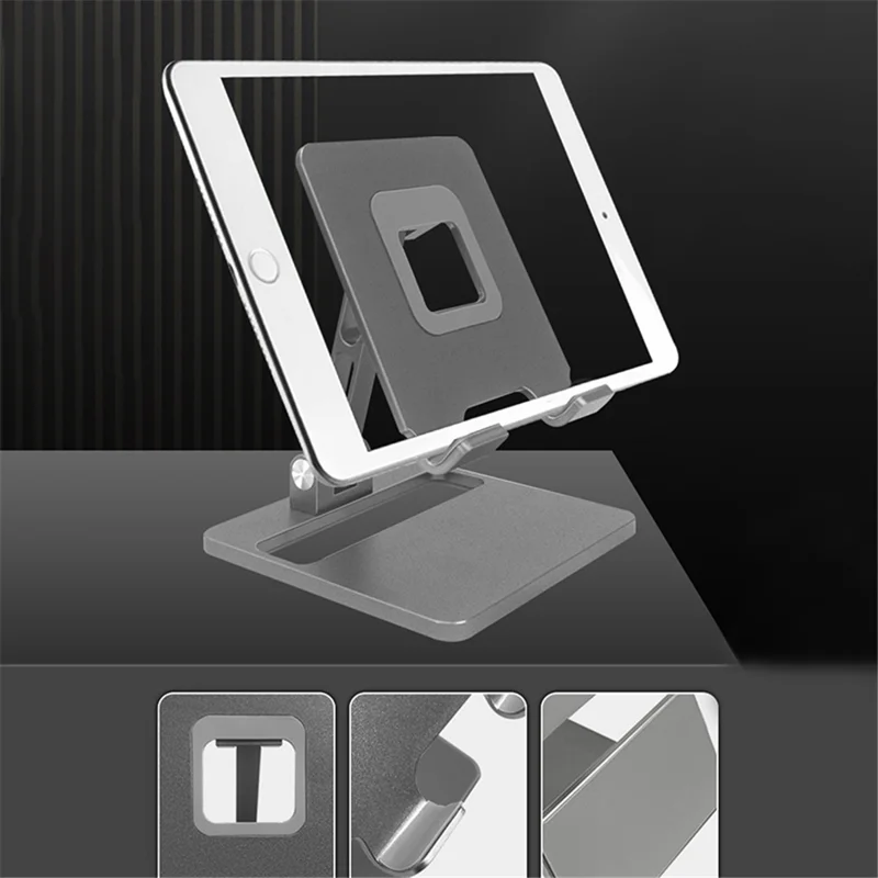 J002 Aluminum Alloy Foldable Tablet Stand Laptop Phone Stand Riser Holder Notebook Stand - Silver
