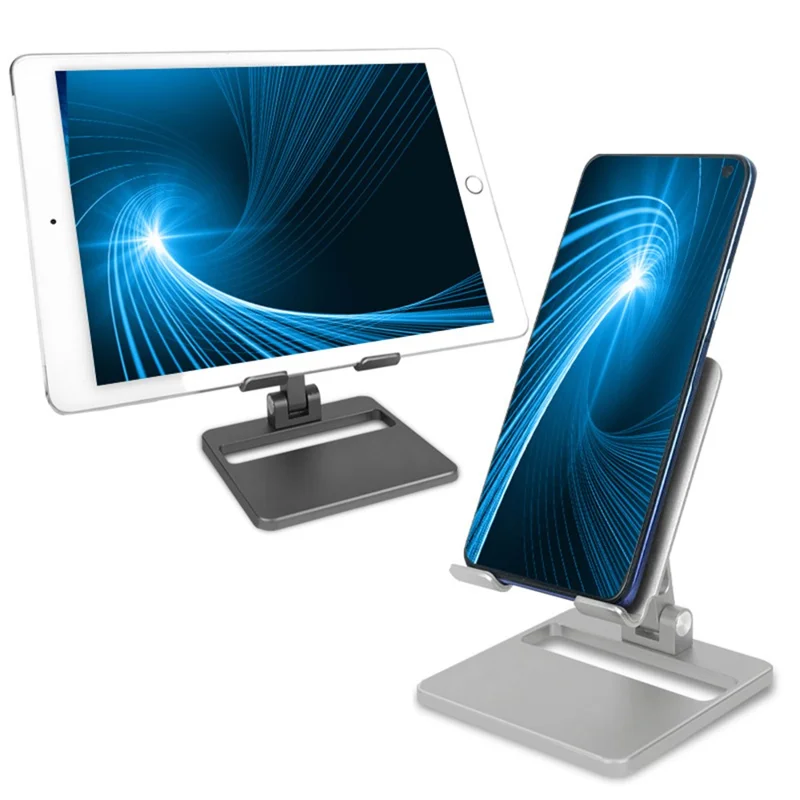 J002 Aluminum Alloy Foldable Tablet Stand Laptop Phone Stand Riser Holder Notebook Stand - Silver