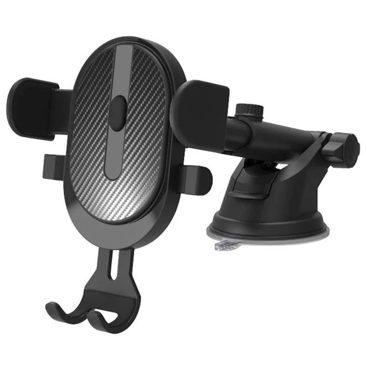 D-23 Universal Cars Dashboard Phone Holder Auto Clamping Car Phone Mount Support 360-degree Rotating - Black