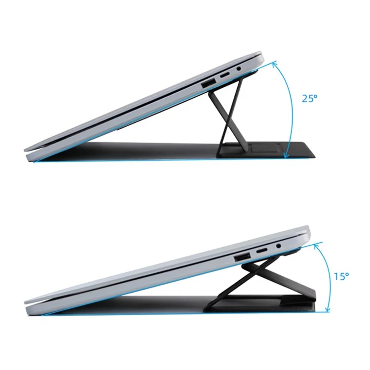 For 12.5 Inches - 15.6 Inches Laptop/Notebook Heat Dissipation Dual Angle Desktop Bracket Folding Portable Laptop Stand - Black
