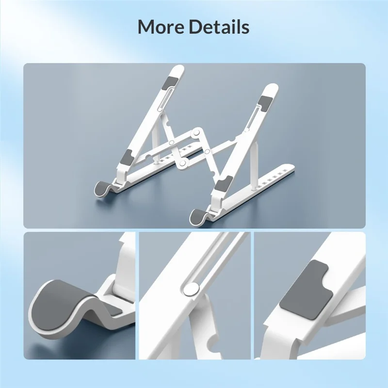 ORICO-PFB-A23 Portable Laptop Holder ABS Notebook Riser 7 Levels Adjustable Non-slip Tablet Desktop Stand - Silver