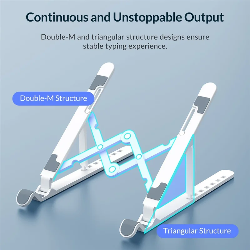 ORICO-PFB-A23 Portable Laptop Holder ABS Notebook Riser 7 Levels Adjustable Non-slip Tablet Desktop Stand - Silver