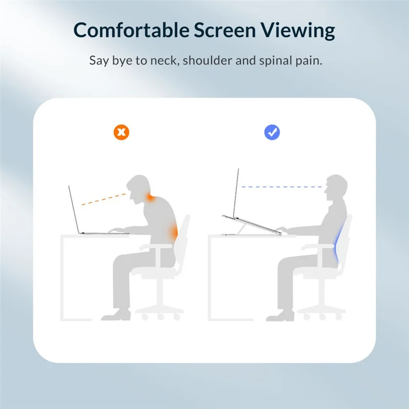 ORICO-PFB-A23 Portable Laptop Holder ABS Notebook Riser 7 Levels Adjustable Non-slip Tablet Desktop Stand - Silver