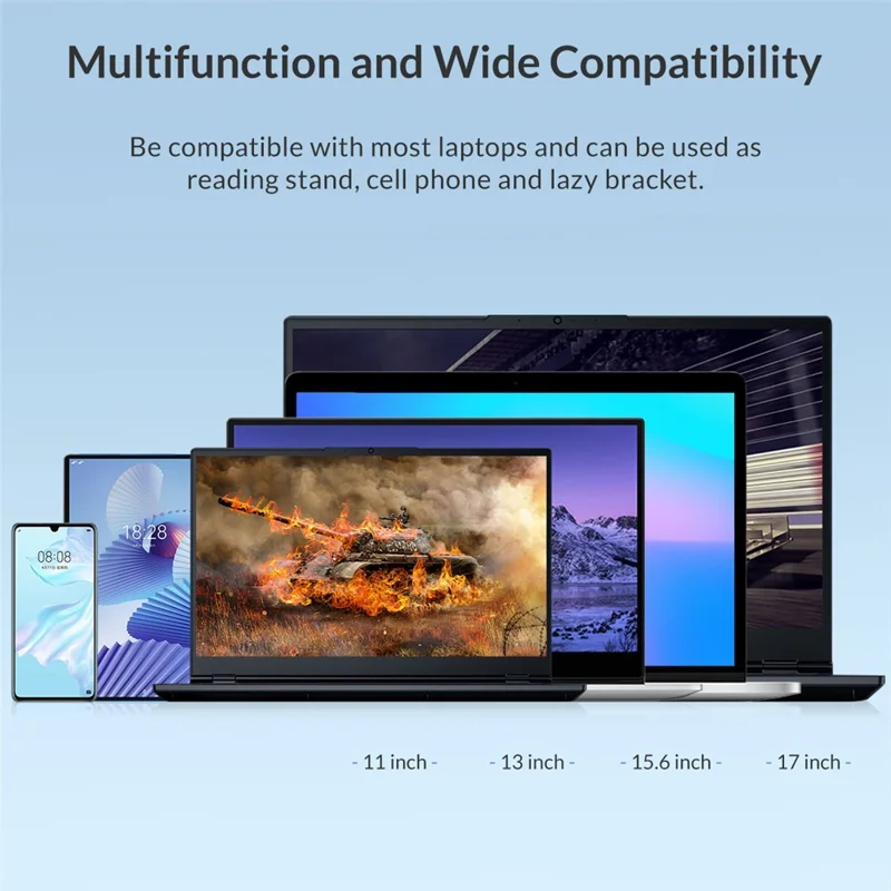 ORICO-PFB-A23 Portable Laptop Holder ABS Notebook Riser 7 Levels Adjustable Non-slip Tablet Desktop Stand - Silver