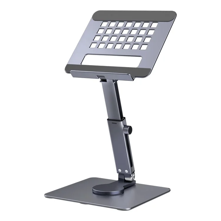 Support de laptop H06 Porte-ordinateur portable 360 degrés Pivotant Support d'ordinateur portable Tablette Support réglable en hauteur Alliage d'aluminium Support de bureau - Gris foncé