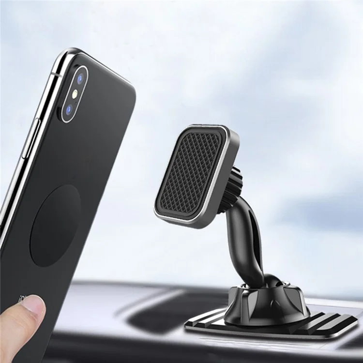 Magnetic Car Dashboard Phone Holder Stand 360 Degrees Rotating Phone Bracket - Grey