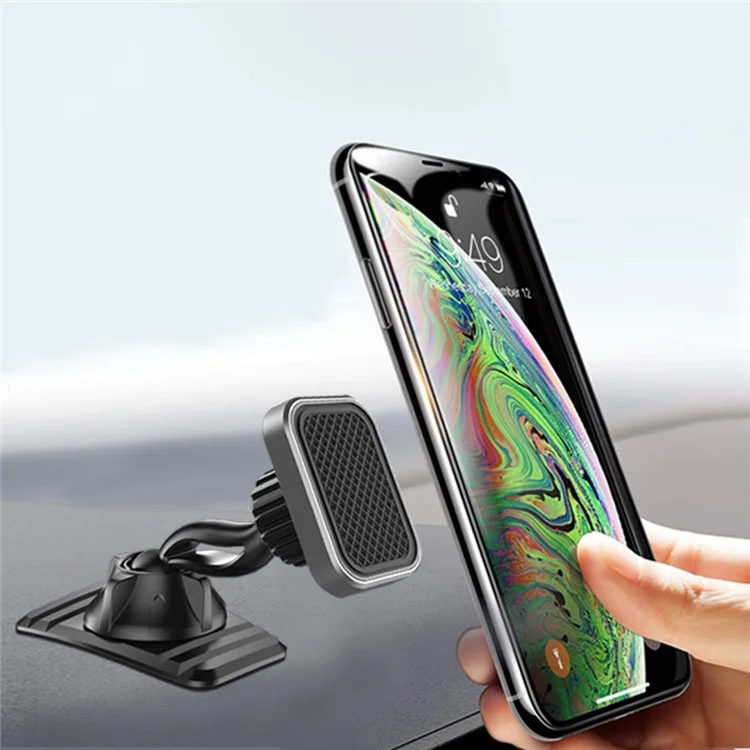 Magnetic Car Dashboard Phone Holder Stand 360 Degrees Rotating Phone Bracket - Grey