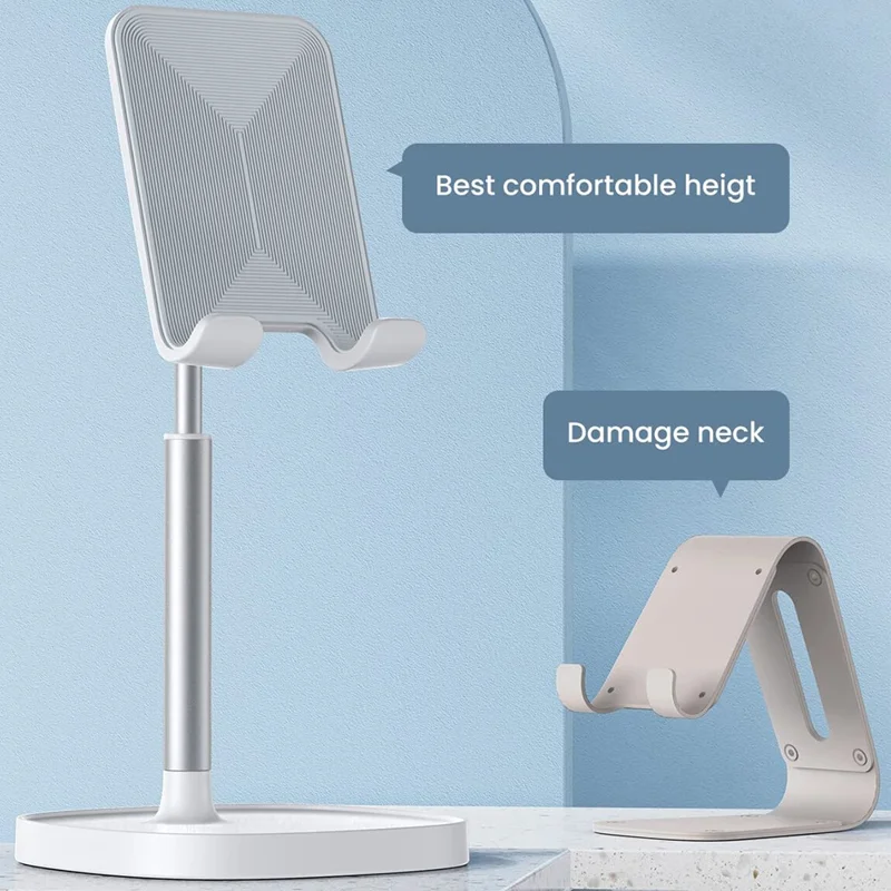 Desktop Universal Celular Titular Altura Ângulo Ajustável Tablet Phone Suporte - Prata