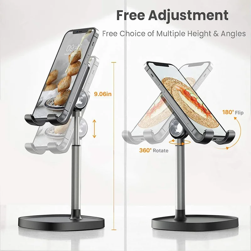 Desktop Universal Celular Titular Altura Ângulo Ajustável Tablet Phone Suporte - Prata