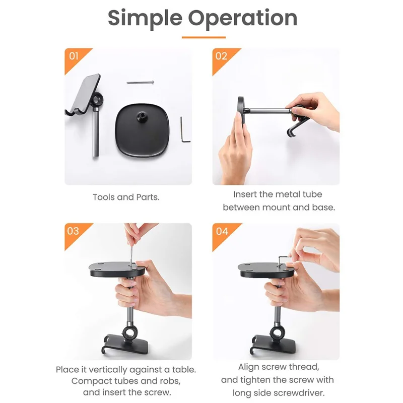 Desktop Universal Celular Titular Altura Ângulo Ajustável Tablet Phone Suporte - Prata